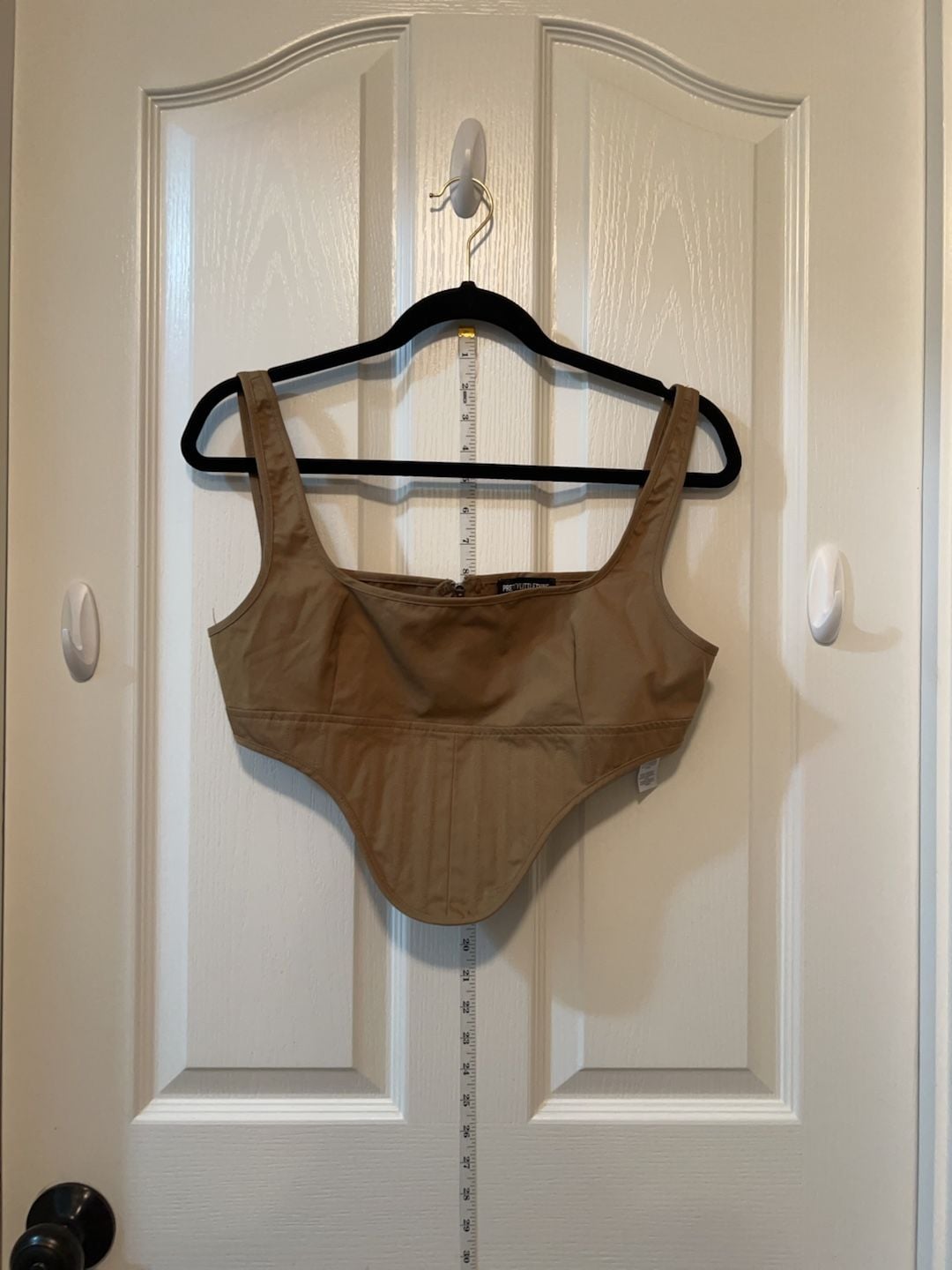 Prettylittlething Tan Corset Crop Top Structured Bustier Streetwear Y2k Us 8